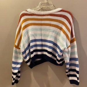Harper Heritage size Medium cropped sweater with stripes. {124}